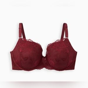 Red lace 360 push up bra